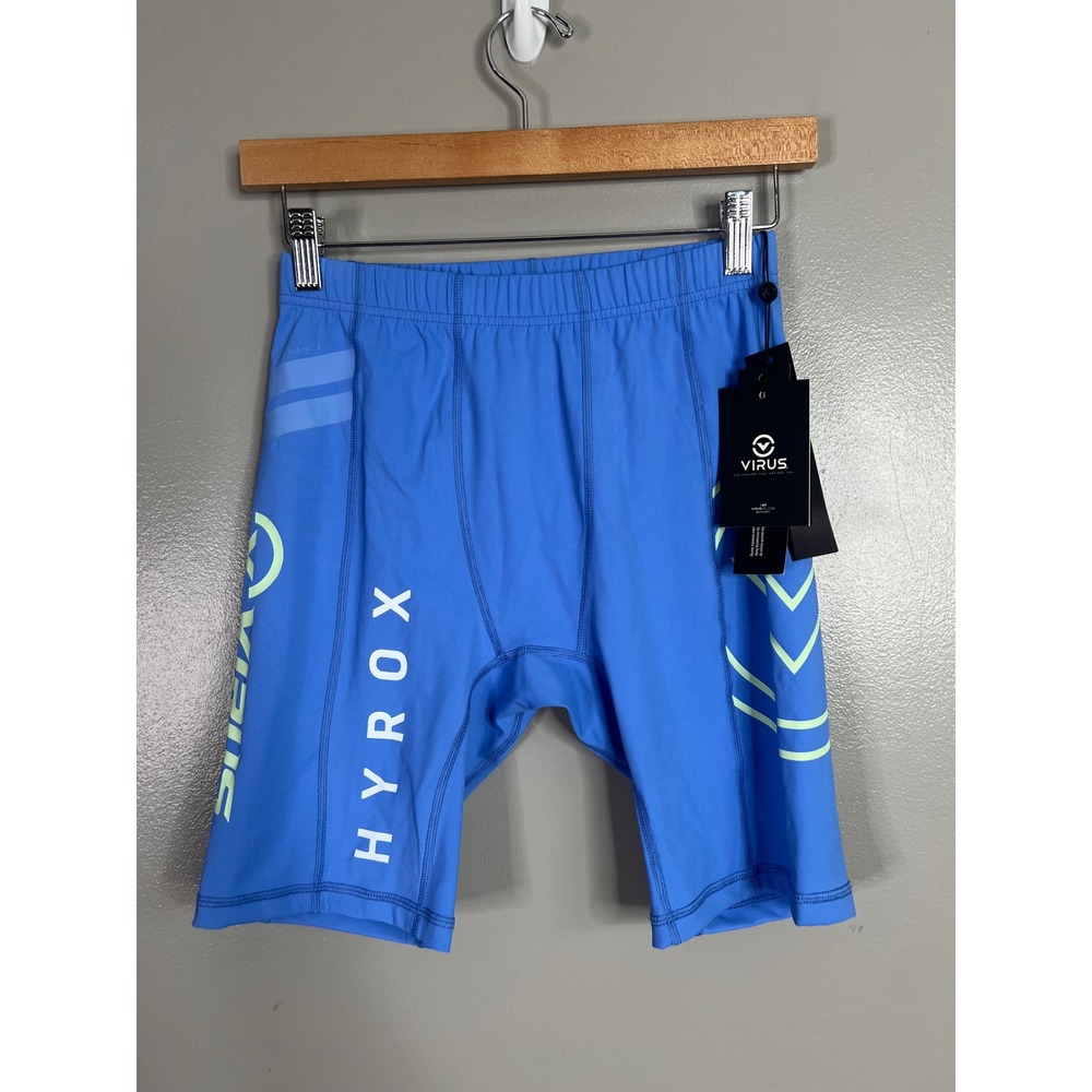 Virus HYROX Mens Compression Shorts Blue Bio Polyform athletic Hyrox Size M
